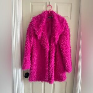 Hot pink fuzzy jacket